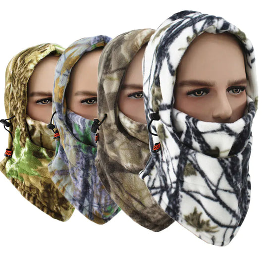 Winter Outdoor Camouflage Multi-Function Fleece Hood