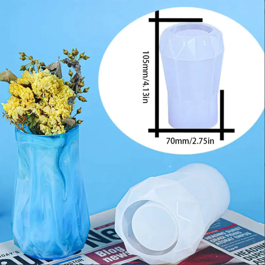 Round Rhombus Crystal Epoxy Mold for Decorative Vase