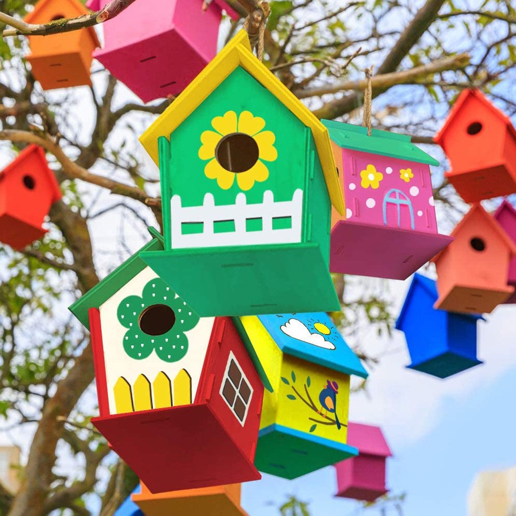 Hand-painted Bird House Outdoor And Indoor Pendant Crafts