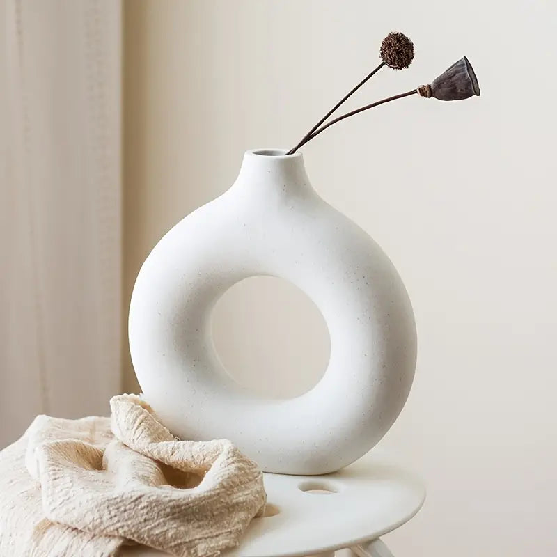 Modern White Ceramic Vase for Home Decor and Events