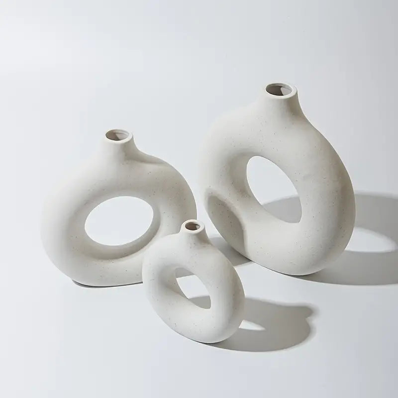 Modern White Ceramic Vase for Home Decor and Events