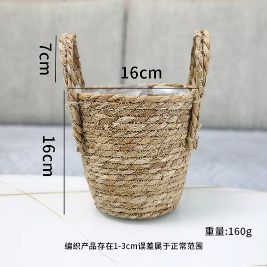 Creative Woven Rattan Flower Basket for Home Decor