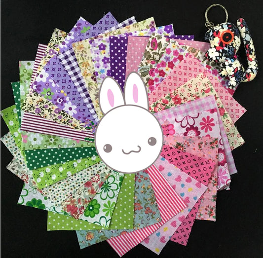 DIY Fabric Bundle for Handmade Bags and Dolls (10x10cm)