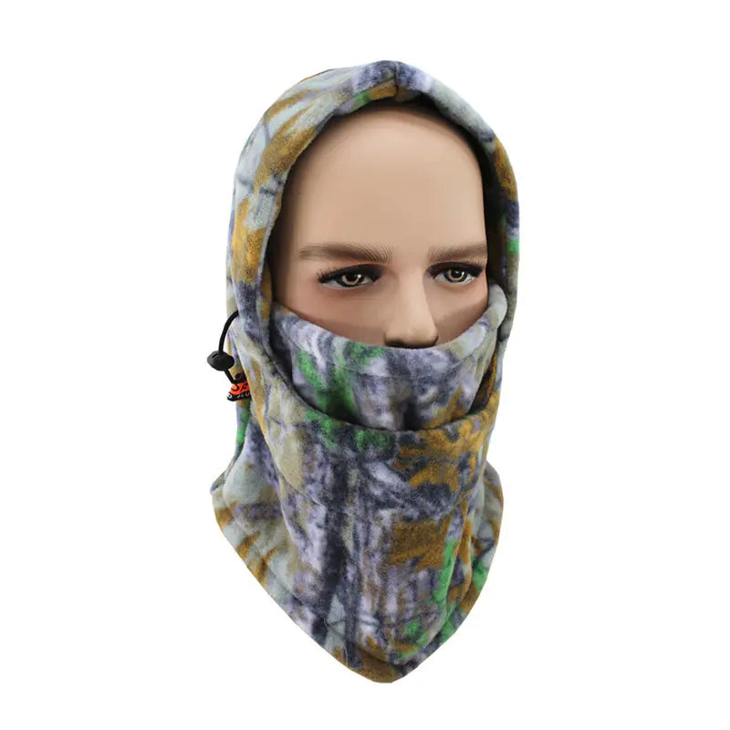 Winter Outdoor Camouflage Multi-Function Fleece Hood