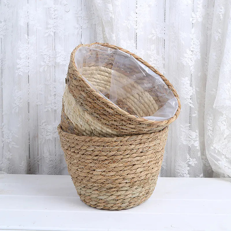 Creative Woven Rattan Flower Basket for Home Decor