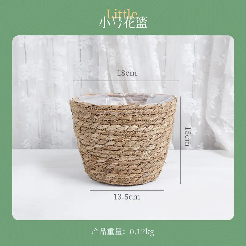 Creative Woven Rattan Flower Basket for Home Decor