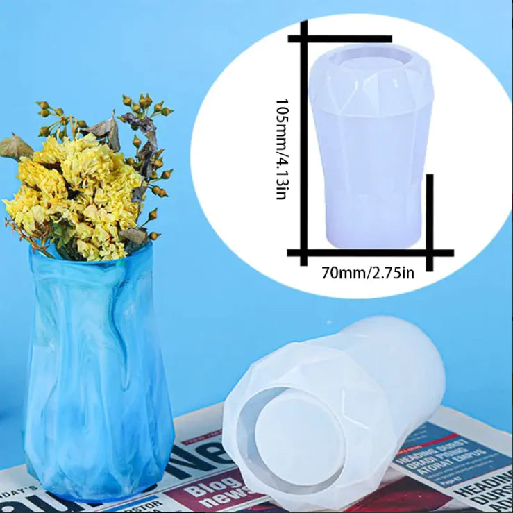Round Rhombus Crystal Epoxy Mold for Decorative Vase