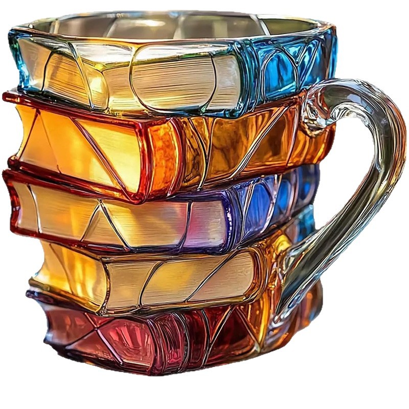 Painted Book Coffee Cup Unique Book Stacking Coffee Cup