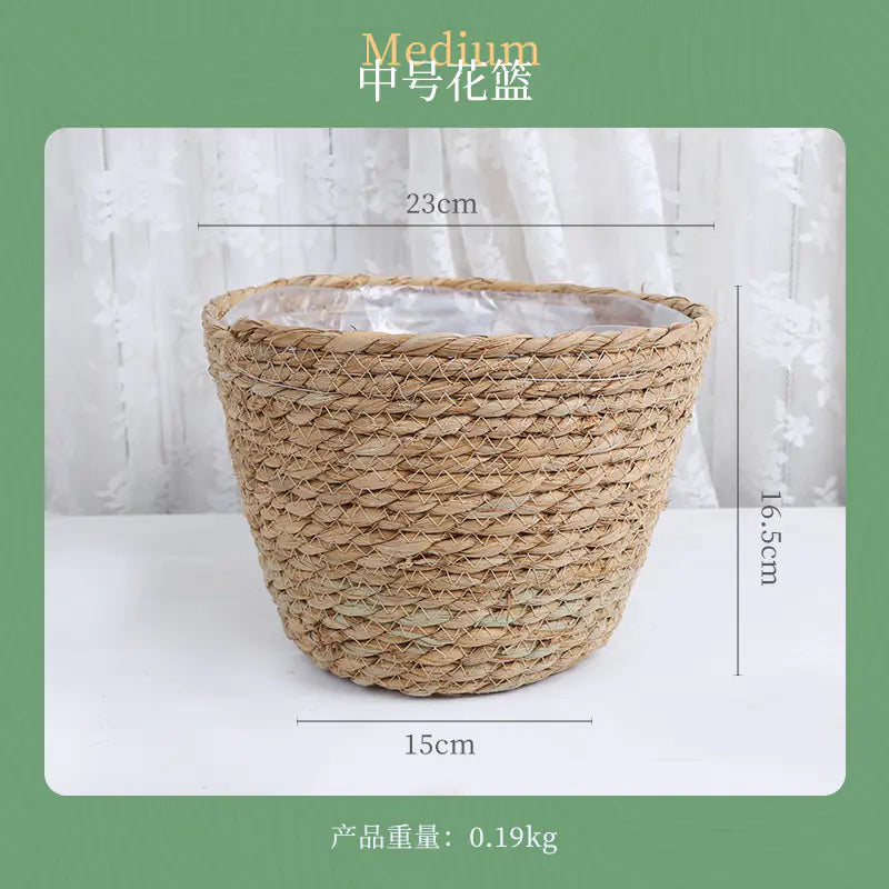 Creative Woven Rattan Flower Basket for Home Decor
