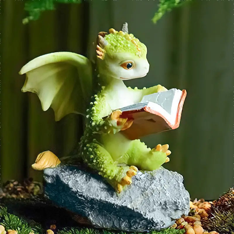 1 Unit Cartoon Dinosaur Resin Reading Book Decor