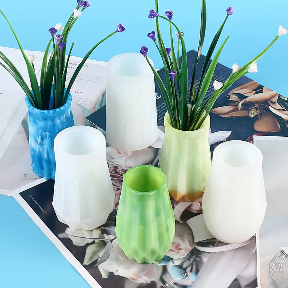 Round Rhombus Crystal Epoxy Mold for Decorative Vase